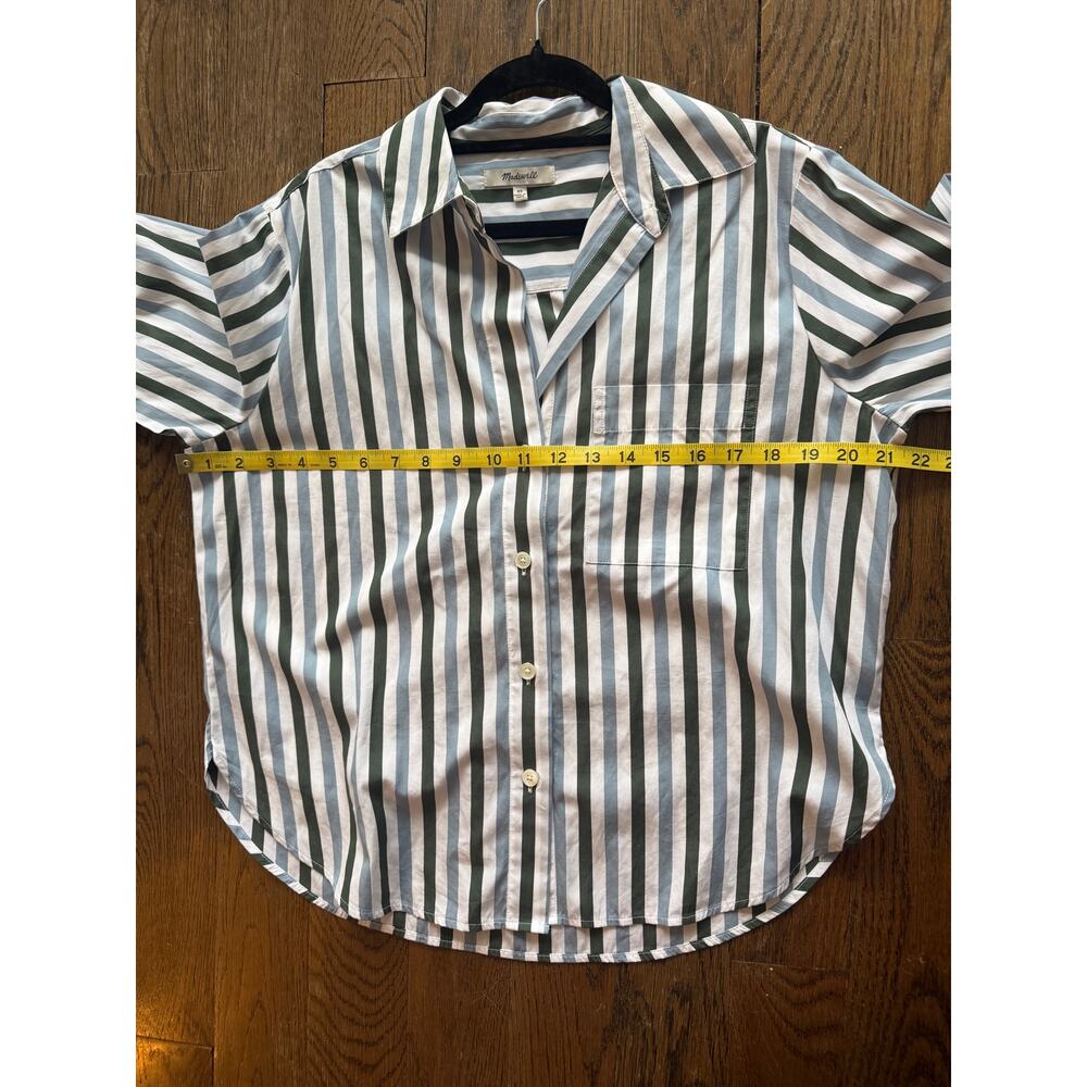 Madewell Easy Y-Neck Button-Up Shirt in Botanical Green Size XS NW713 - Picture 13 of 16